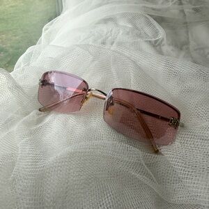 Chanel Pink Rimless Sunglasses